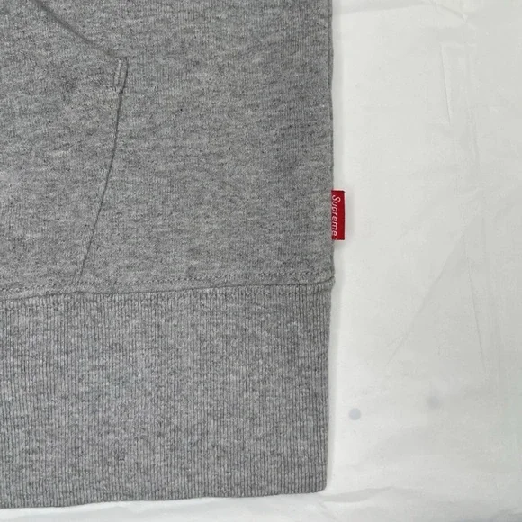 Supreme Spellout Hood Gray Zip-Up Sweater for Men - Picture 2 of 7